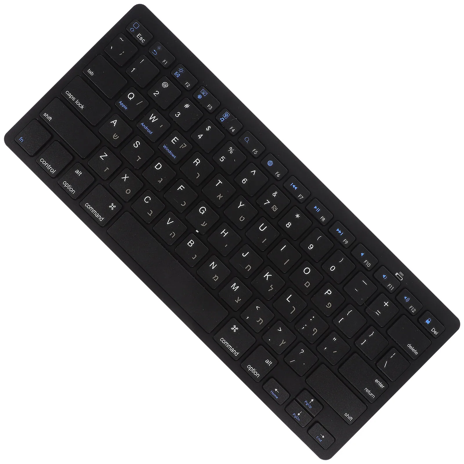 

Hebrew Keyboard Wireless Silent Portable Laptop Work Electronic Compact X5 Black Full Size Multimedia Low Noise Computer