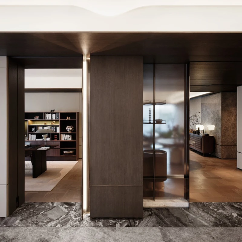 ديكور المنزل الداخلي أثاث مختلف التخصيص أبواب خشبية طاولات الطعام خزائن تخصيص المنزل بأكمله