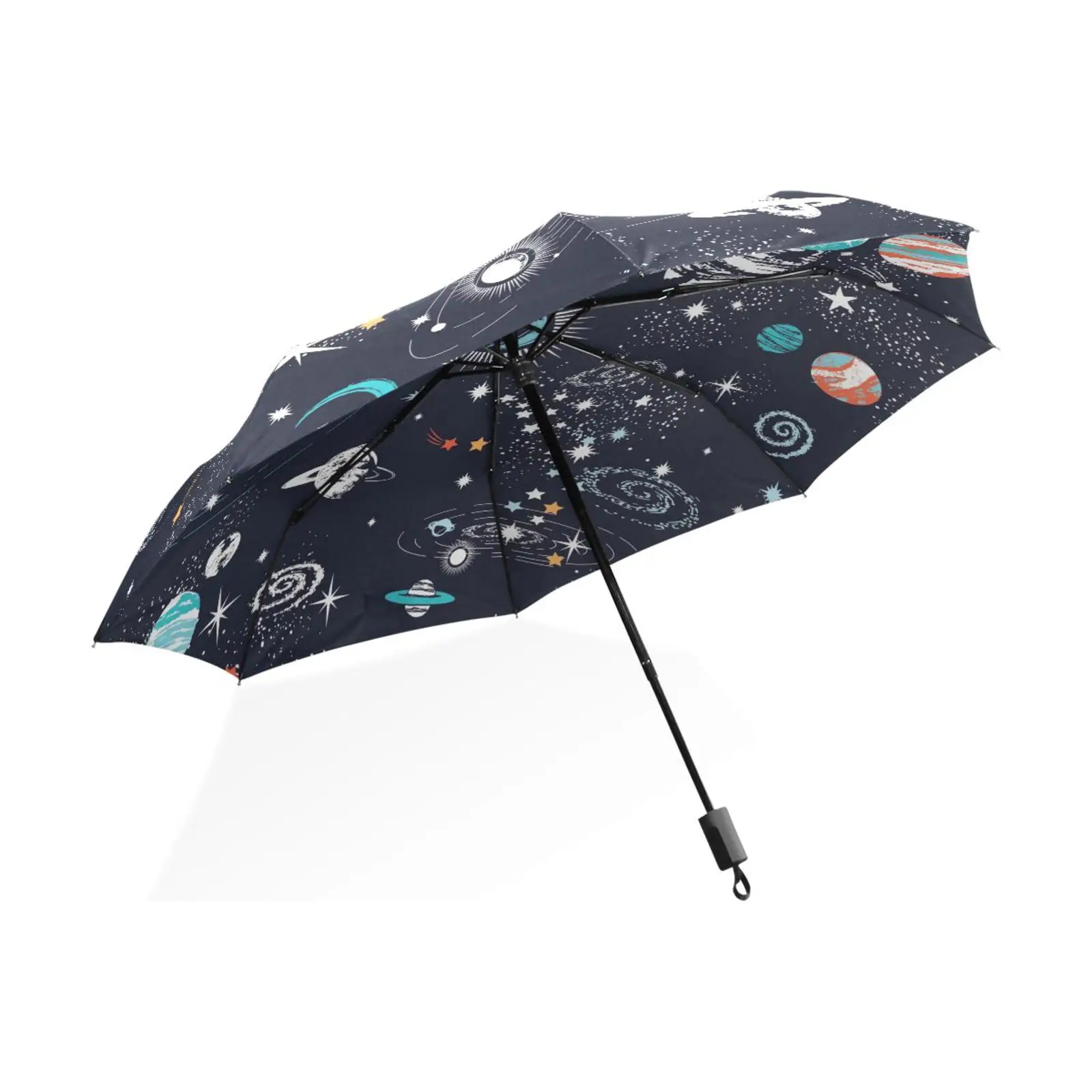 Starry Skyt styleCartoon Pattern Folding Umbrella Umbrella Portable Folding Sunny and Rainy UmbrellaParasol Sunny  ﻿