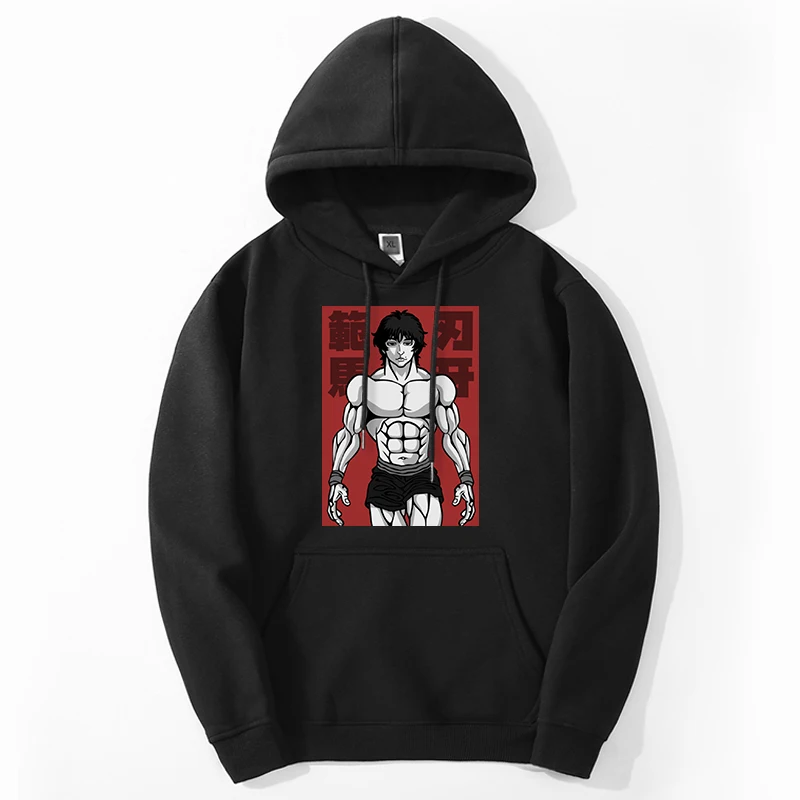 BAKI Japan Anime Print 2024 New Mens Hoodies Sweatshirts Hanma Baki Harajuku Streetwear Hip Hop Long Sleeve Pullover Moletom