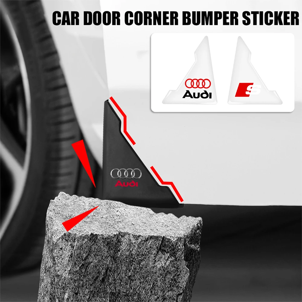 2/4Pcs Car Door 90 Degree Angle Corner Cover Sticker For Audi SLine S3 S4 S7 S6 A5 A3 A4 RS A6L A7 A4L Q5 Q7 A8L Q3 Quattro TT