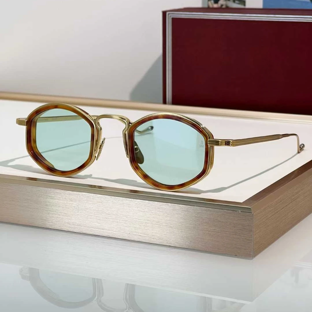 Okulary przeciwsłoneczne Jacques Luxury Fashion Trend Vintage JJMM ARAGON Titanium Acetate UV400 Retro Polygon Unisex Style 3A+ Wysoka Jakość