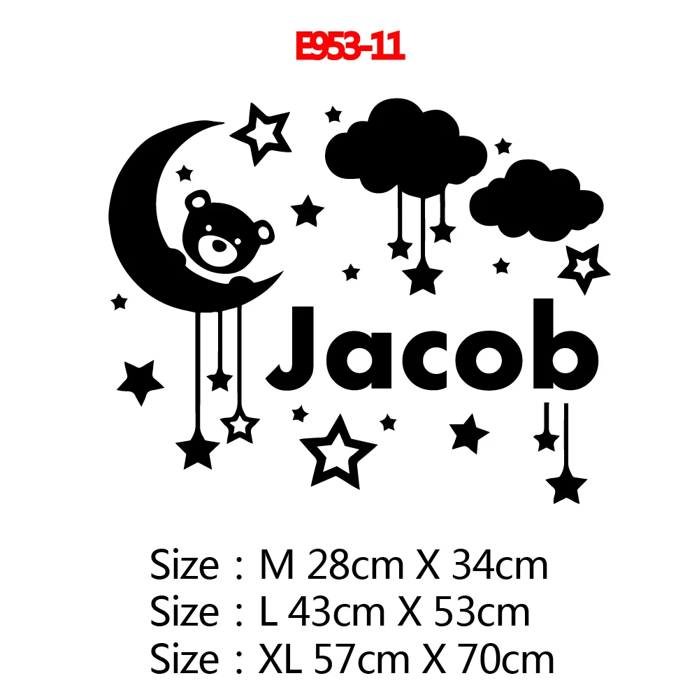 1 pc a lovely Bear Indulge in the stars and clouds Personalized Text Wall Art Decal Wall Stickers Pvc Material Creative Stickers