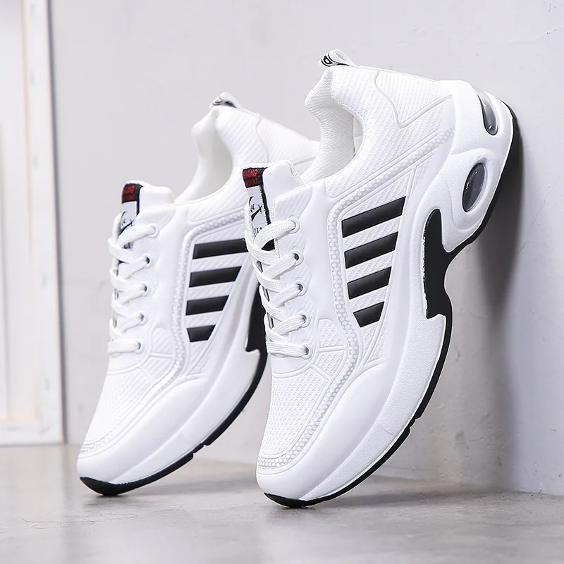 Fashion Men's Running Shoes Air Cushion Design Sneakers for Men PU Leather Tenis Shoes 2024 Autumn Trendy Shoes Tenis Zapatillas