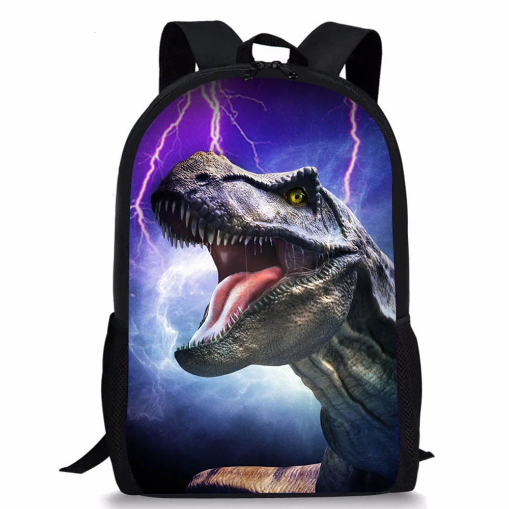 Tas ransel, tas Laptop Anime, tas sekolah motif 3D dinosaurus Harajuku