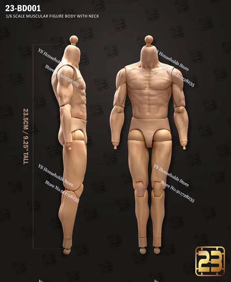 23TOYS 23-BD001 BD002 BD003 BD004 BD005 BD006 1/6 Man Soldier Body Higher Carving Movable Model Toys For 12