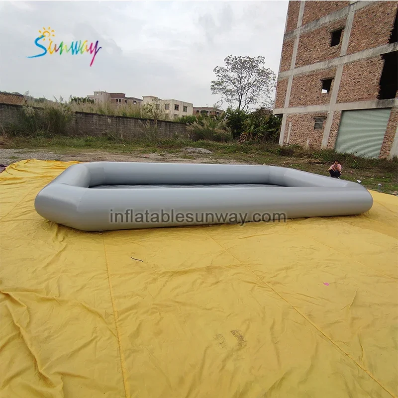 PVC Inflatable Gray Pool Volleyball Court Outdoor Volleyball Pool, Beach Water Volleyball Field for Sport Game