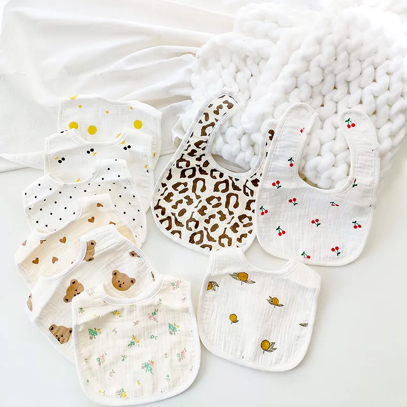 

Newborn Baby Bibs European Style Floral Cartoon Animal Fruit Burp Cloths for Baby Boy Girl Spring Summer Feed Saliva Towel