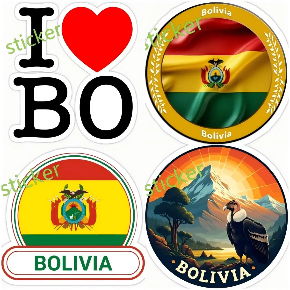 

Bolivia Car sticker Interior Decoration Water Bottle Tool Kit the Trunk Box Exterior Stickers Detailing Robot Auto Cart Camping