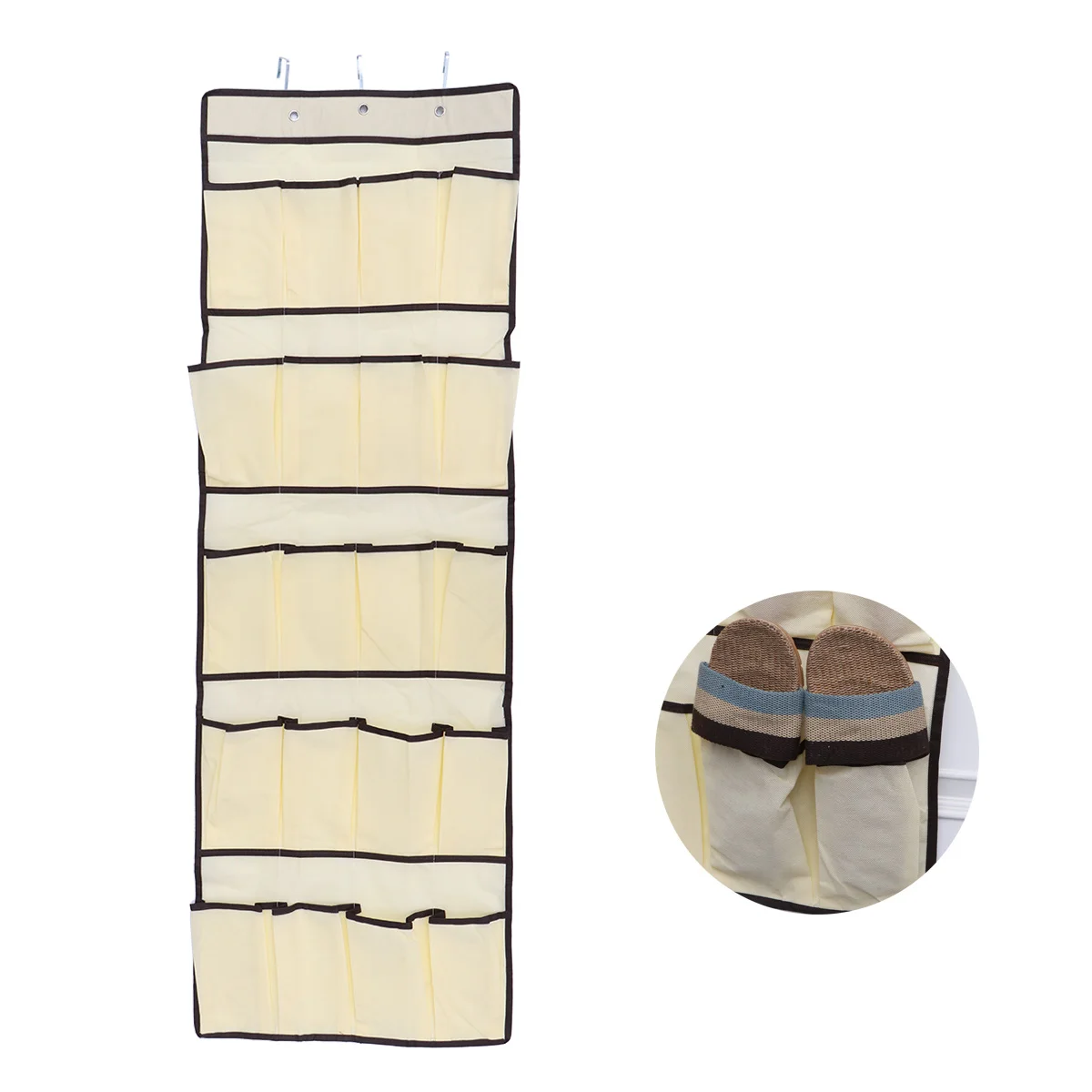 

Over The Door Shoe Organizer Hanging Storage Bag 3 Strong Metal Hooks Mesh Shoe Holder Closet Pantry Kitchen Space Saving