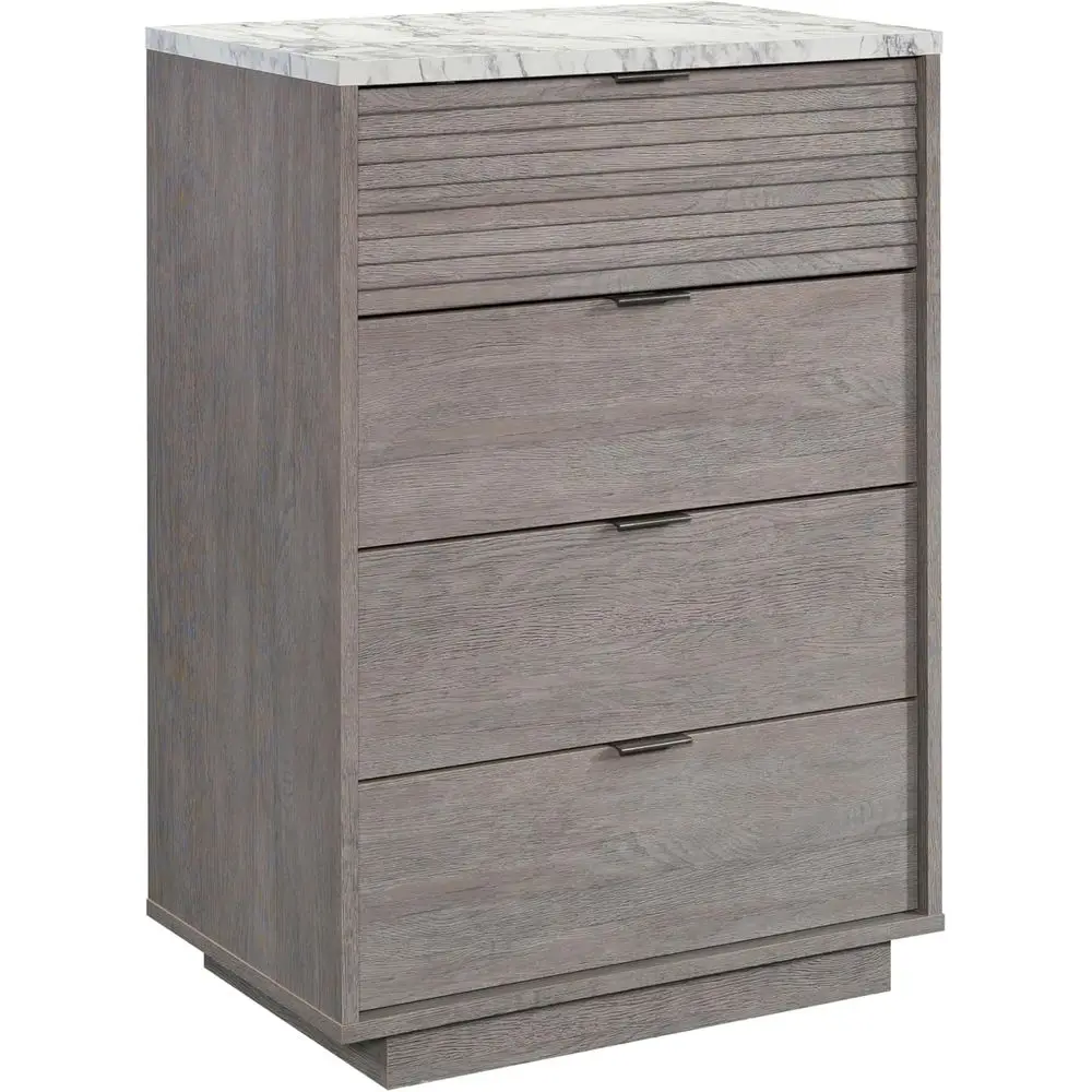 Modern 4-Drawer Bedroom Chest in Ashen Oak Finish