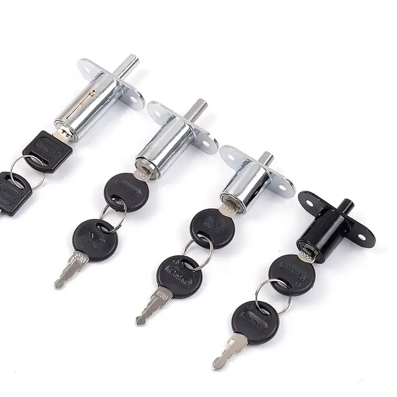 NEW 20PCS Zinc Alloy Glass Cabinet Sliding Door Locks Showcase Glass Display Cabinet Push Locks Office Desk Press Cam Locks+Keys