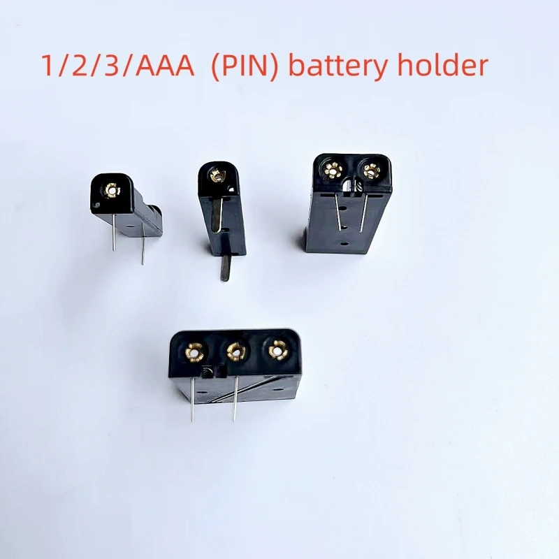 50/100PCS AAA battery holder with pin AAA 1/2/3X battery box with pin guide PCB welded AAA flame-retardant battery compartment