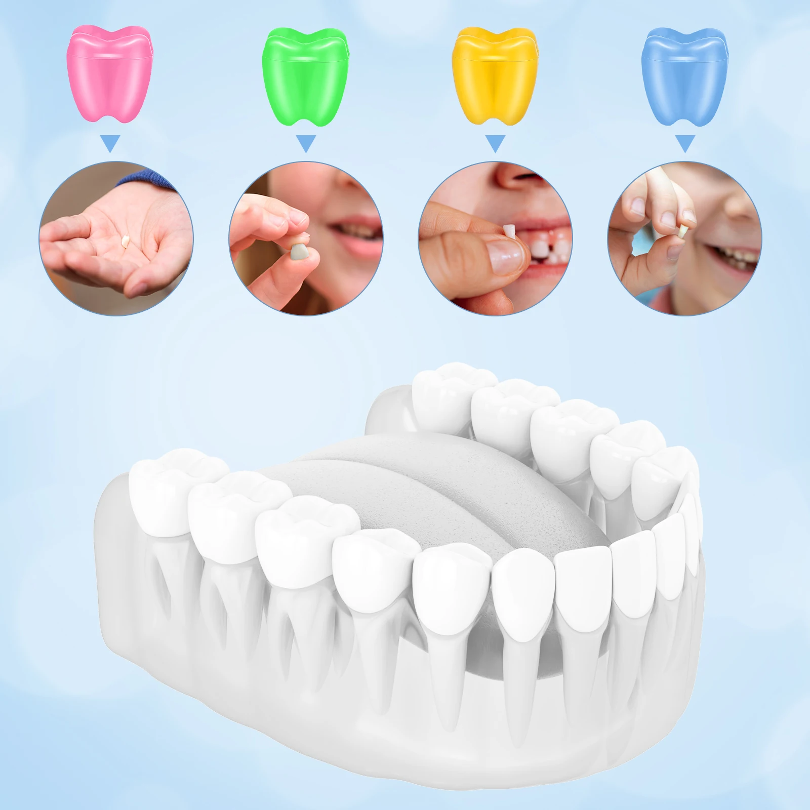 

5pcs Teeth Storage Box Necklace Lost Teeth Saver Container for Cute Holder Smooth Safe Milk Tooth for Birthday