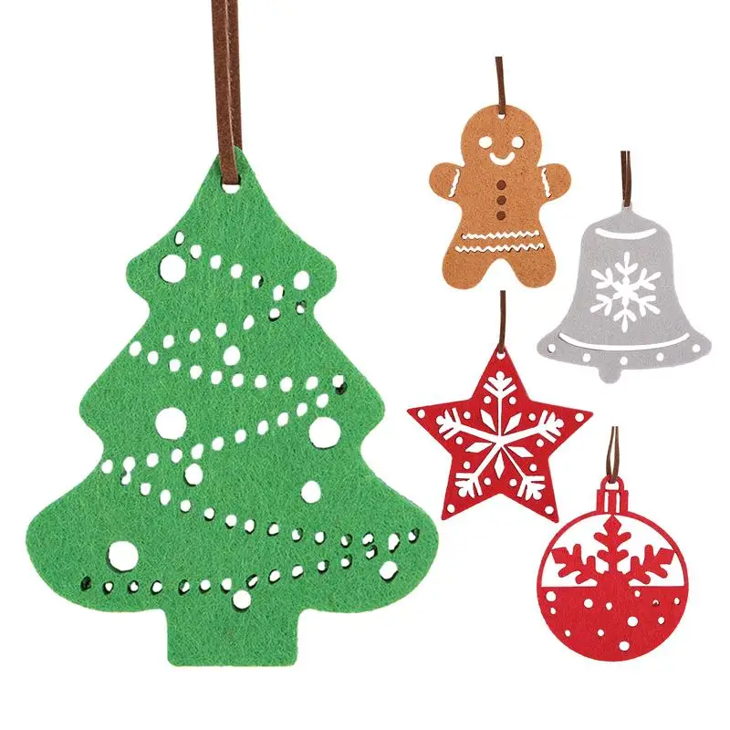 Christmas Gingerbread Man Felt Pendant Creative DIY Christmas Tree Hanging Ornaments For Home Navidad Gift New Year Decor 2023