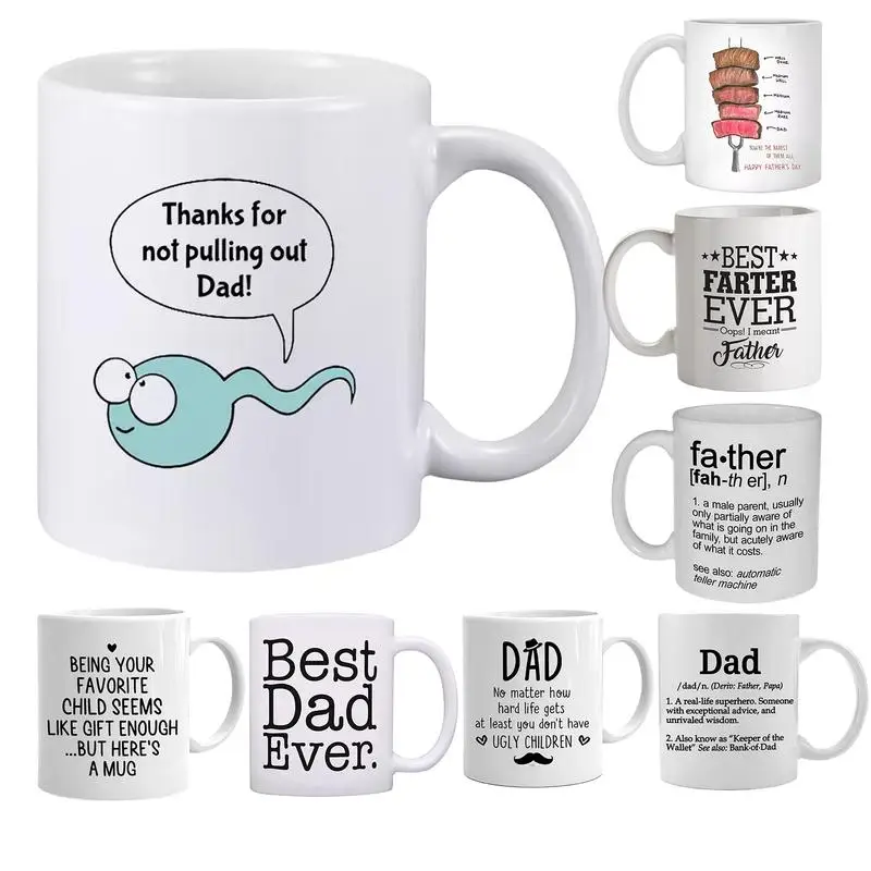 

Father's Day Coffee Mugs 350ml Father's Day Large Capacity Coffee Cups Humorous Mugs Novelty Drinkware For Wine Whisky Ice Cream