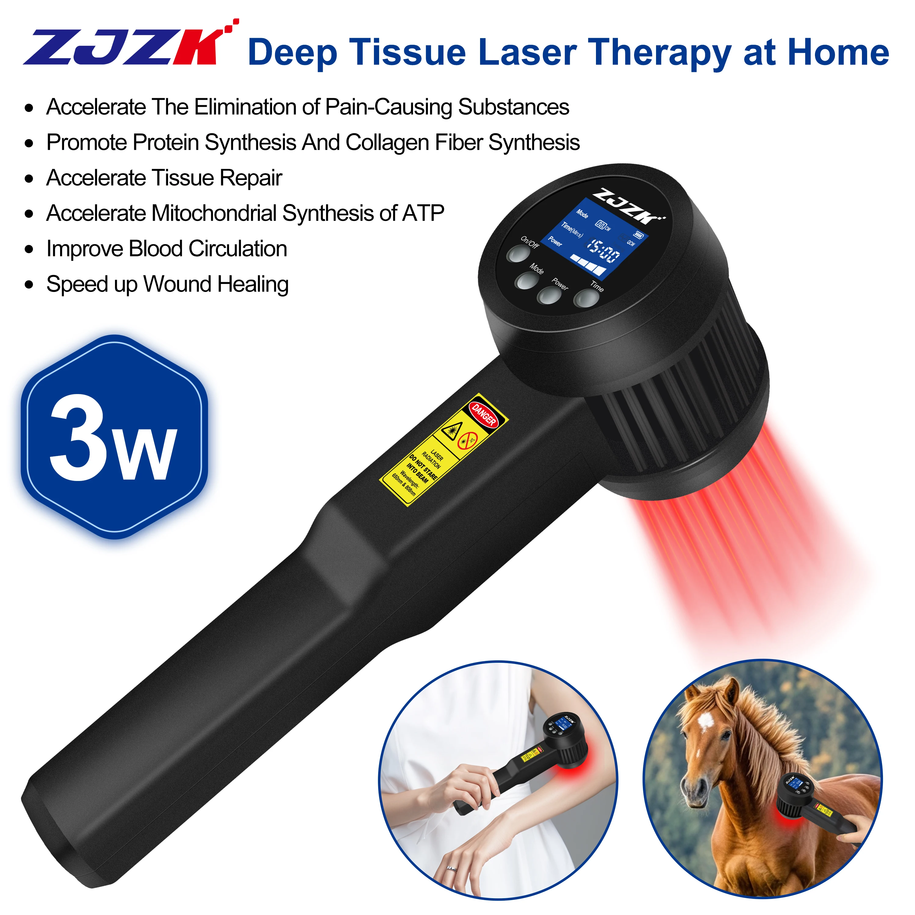 ZJZK Pulse Relief Laser Laser Treatment For Osteoarthritis Intranasal 650nm 808nm Low Level Laser Therapy Frozen Shoulder