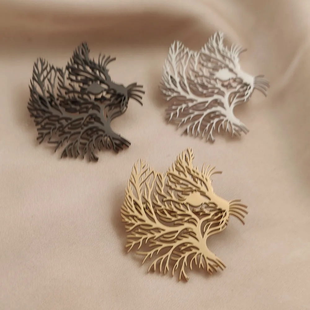 Branch Design Cat Prick Horse Needle Brooch, Stainless Steel Brooch Available for Wholesale, Suitable for Wedding Parties