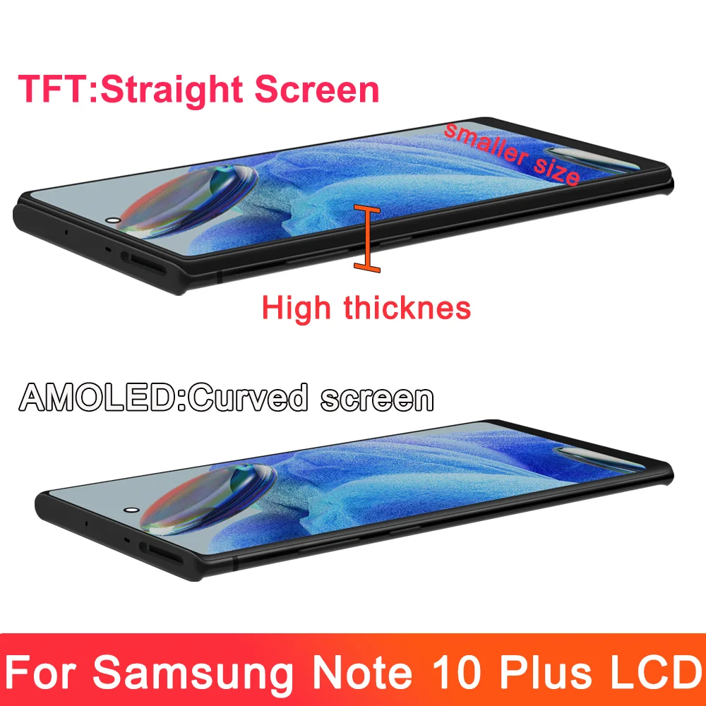 TFT  Note 10 Plus Display Screen Assembly for Samsung Galaxy Note10+ N975F N975F/DS Lcd Display with Frame Touch Screen Parts