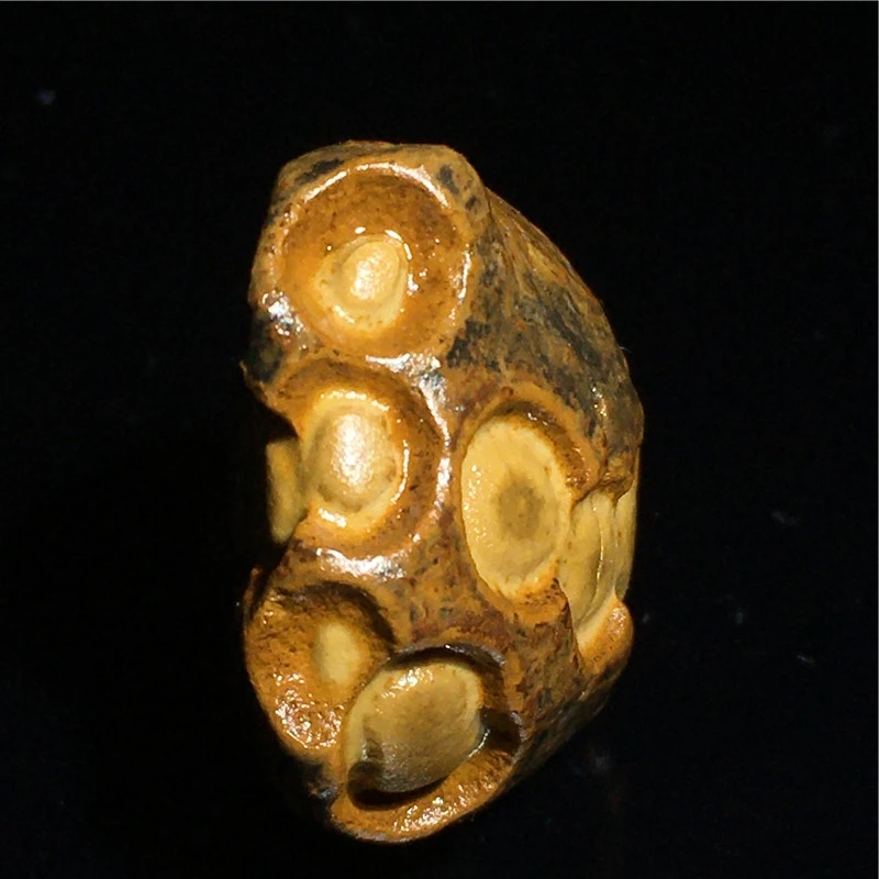 Boutique push coin ishihara stone natural Alxa nine-eye shale charms eye stones Gobi agate Mongolian dzi beads raw materials