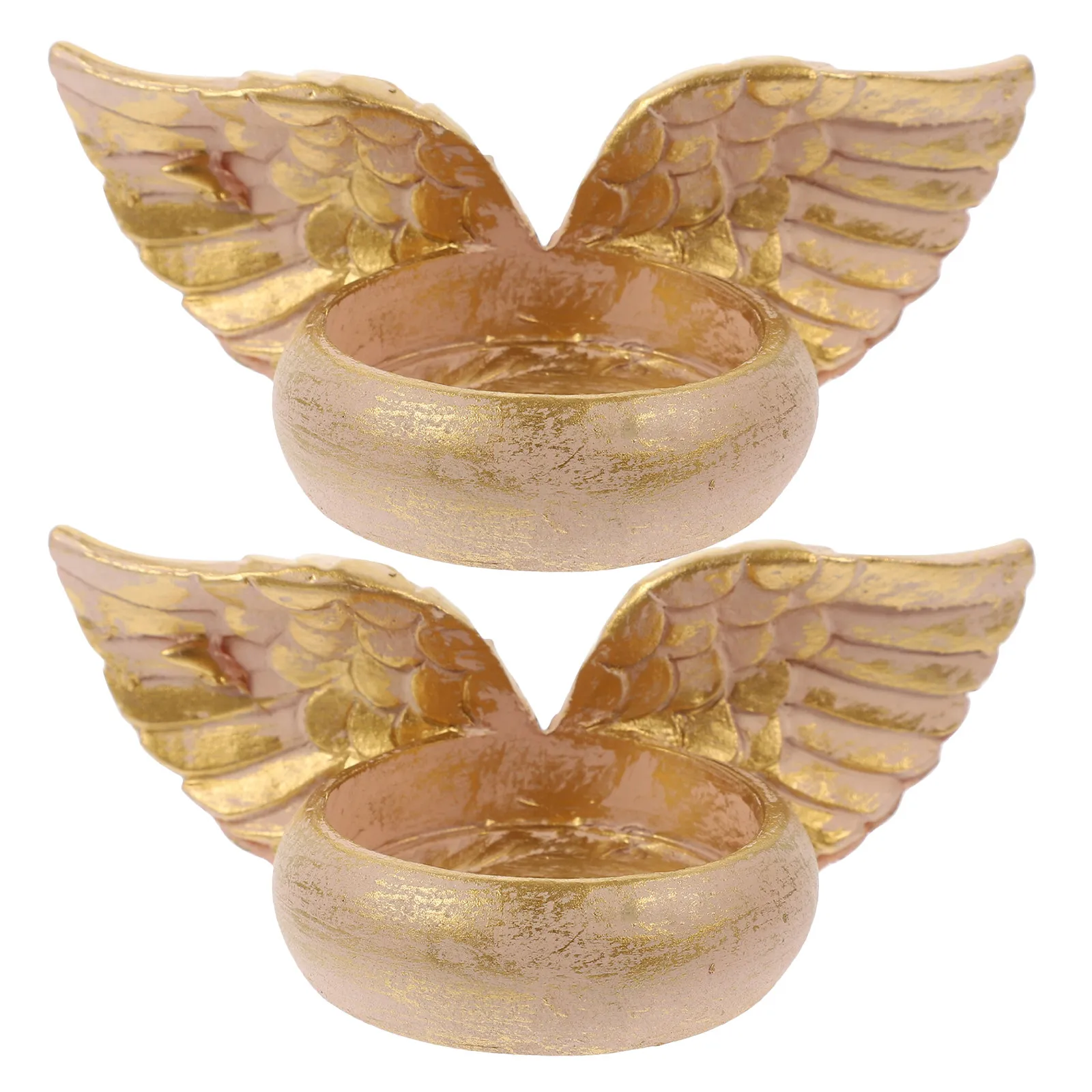 2Pcs Resin Angel Stand Strong Sturdy Material Timeless Elegance Neutral Home Decor Rustic Modern Table Decor Votive