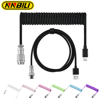 NNBILI Mechanical Keyboard Coiled Cable Wire Type C USB Port Aviator Coiling Cable Desktop Computer Gaming Keyboard Accessories