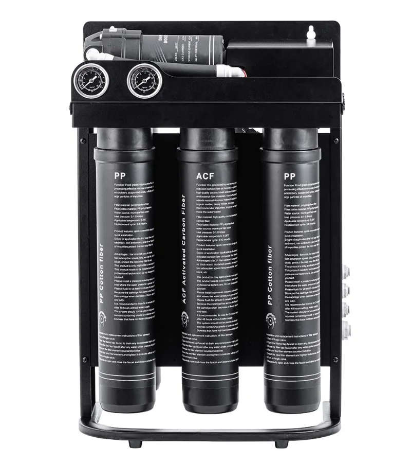 Compact reverse osmosis five-stage filtration water filtration system, for household hotels, electric under-counter