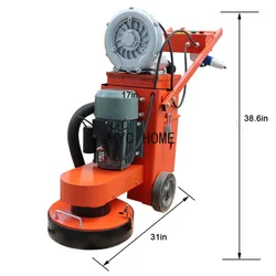 Epoxy floor grinder machine 380mm concrete floor grinder polisher vacuuming grinding machine adjustable grinding depth