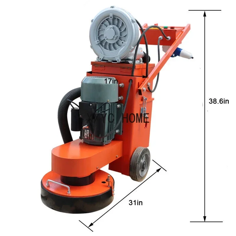 Epoxy floor grinder machine 380mm concrete floor grinder polisher vacuuming grinding machine adjustable grinding depth