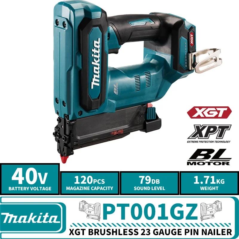 Makita PT001GZ Brushless Cordless 23 Gauge Pin Nailer 40V XGT Lithium Power Tools Nail Gun