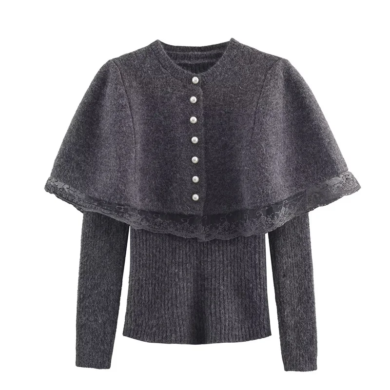 قميص نسائي لخريف 2025 جديد بلون سادة وأكمام طويلة كيب مكون من قطعتين طقم علوي غير رسمي أنيق وأنيق #2