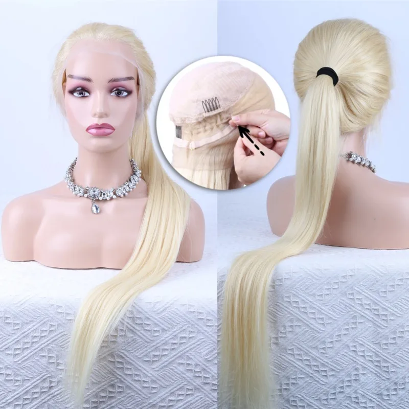 360 Invisible Drawstring Transparent Hd Lace Frontal Wig 613 Blonde Human Hair Wig 13x6 Hd Lace Frontal Wig Raw Vietnamese Hair 13x4 Lace Front Human Hair Wig 5x5 Hd Lace Closure Wigs For Black Women 180% 200% 220%  Density 30 40 Inches