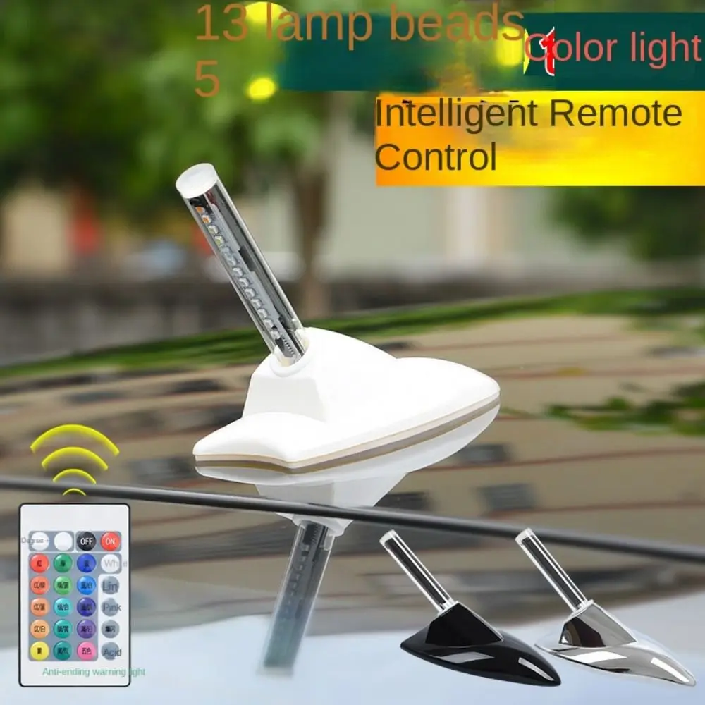 

Solar Power Shark Fin Antenna LED Light Anti-static Roof Top Mount Car Anti-collision Light Aerial Antenna Cover Anti-collision