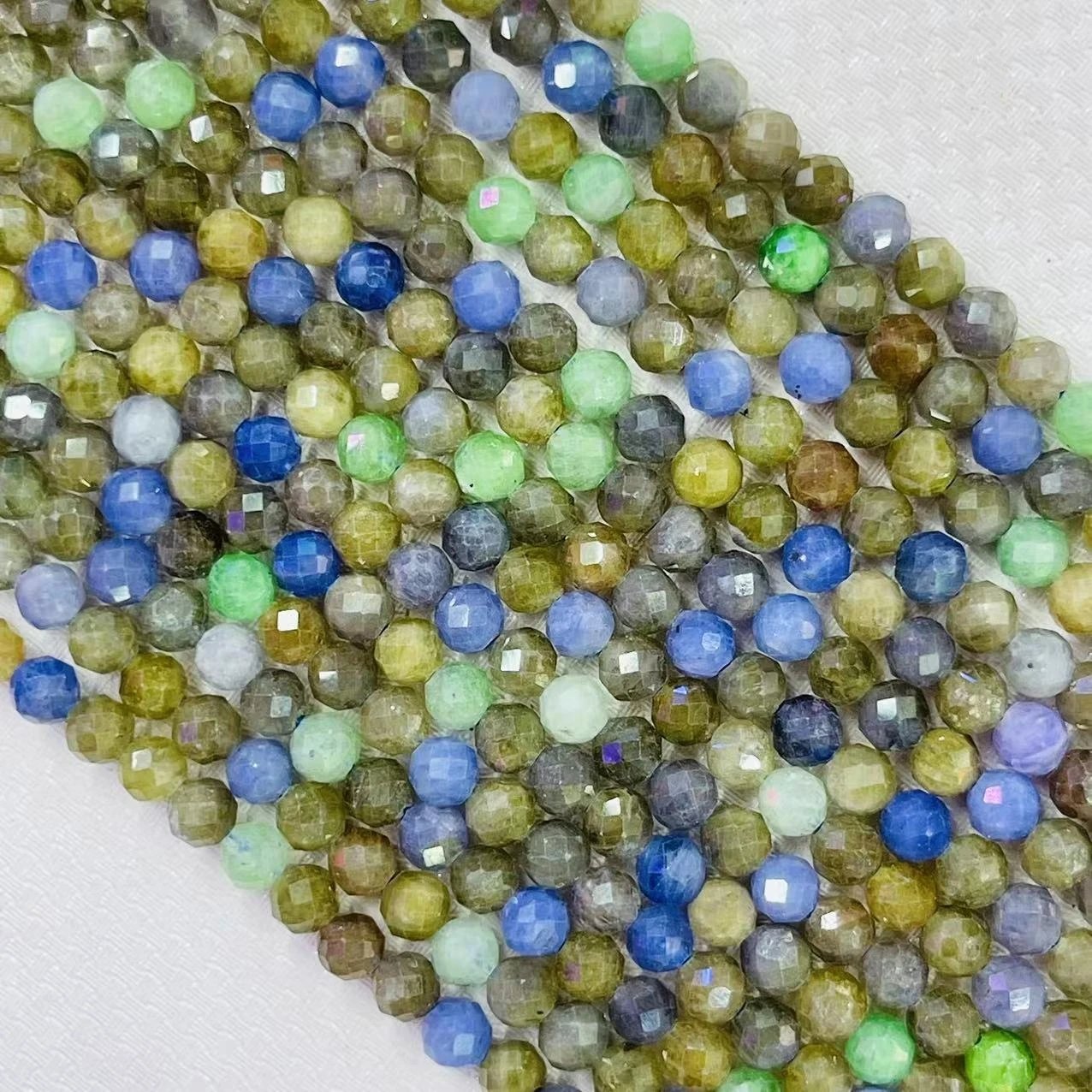 Top Grade Natural Tanzanite Stone Bead 4MM Round Spacer Verdelite Mix Color Loose Beads Gem For DIY Jewelry Making Bracelet