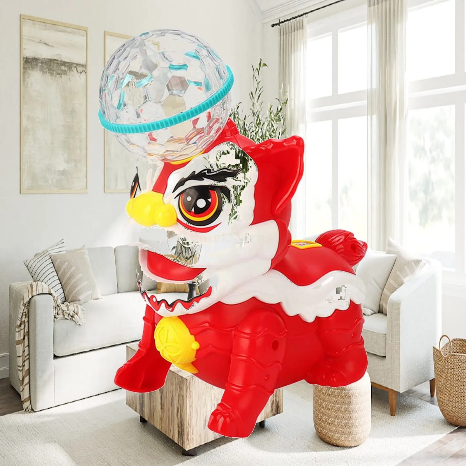 

Electric Dancing Lion 360 Rotating Walking Toy with Music and Lights for Festivals Holiday Christmas New Year Gift