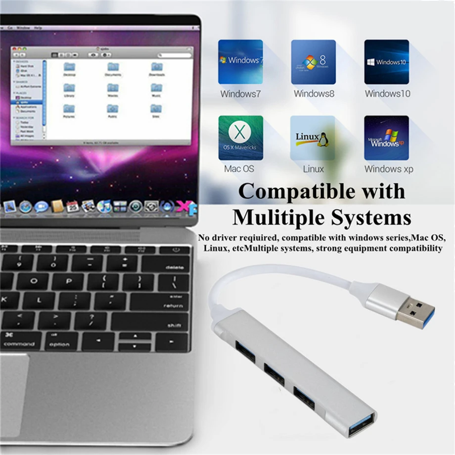 4 منافذ USB 3.0 نوع C HUB المتوسع الفاصل المحور عالية السرعة OTG محول محطة الإرساء لأجهزة الكمبيوتر المحمول القرص الصلب لوحة مفاتيح وماوس