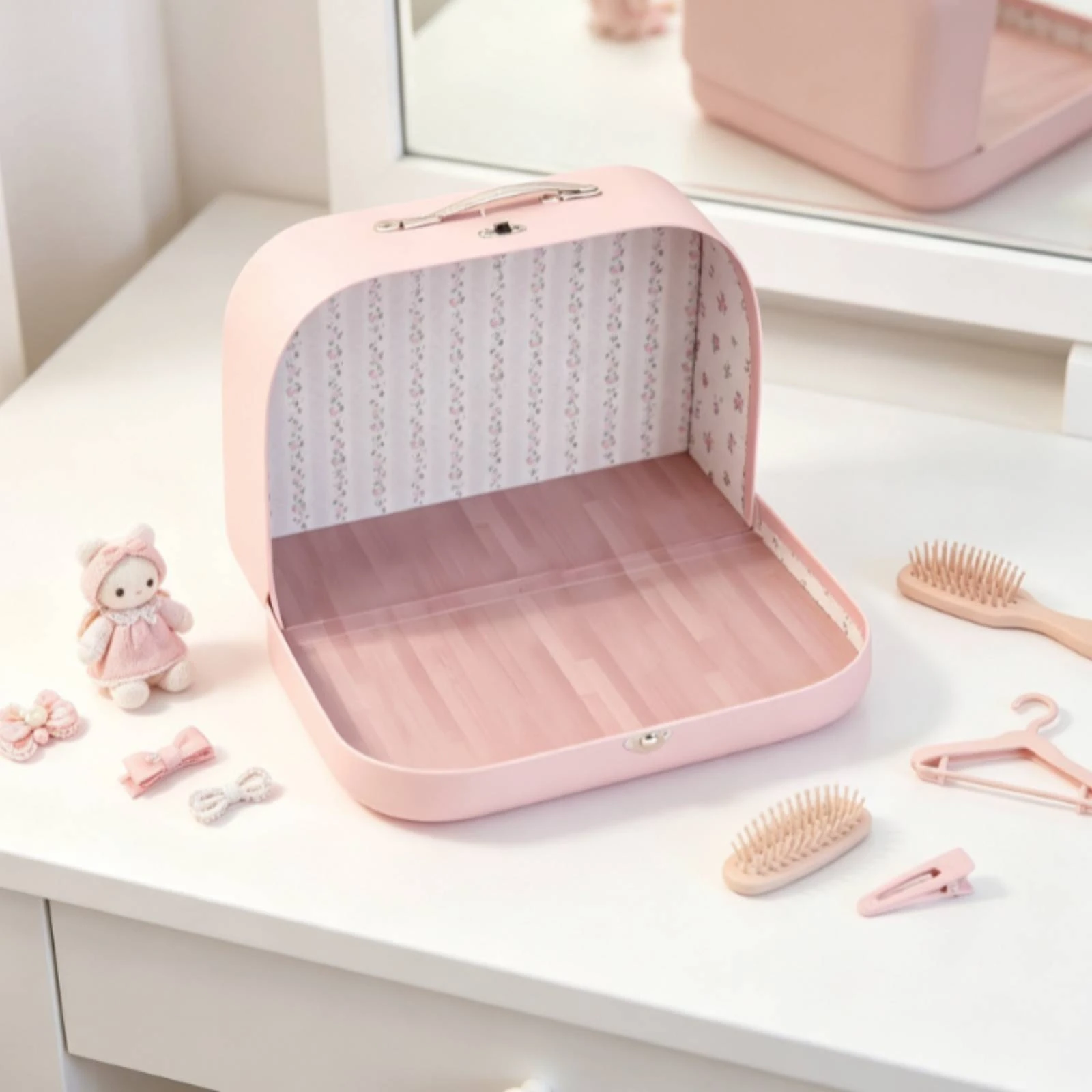 

Suitcase Dollhouse Hard-Shell Mini Suitcase with Handle Dollhouse with Handle Compact Luggage Case Sturdy for Collectors