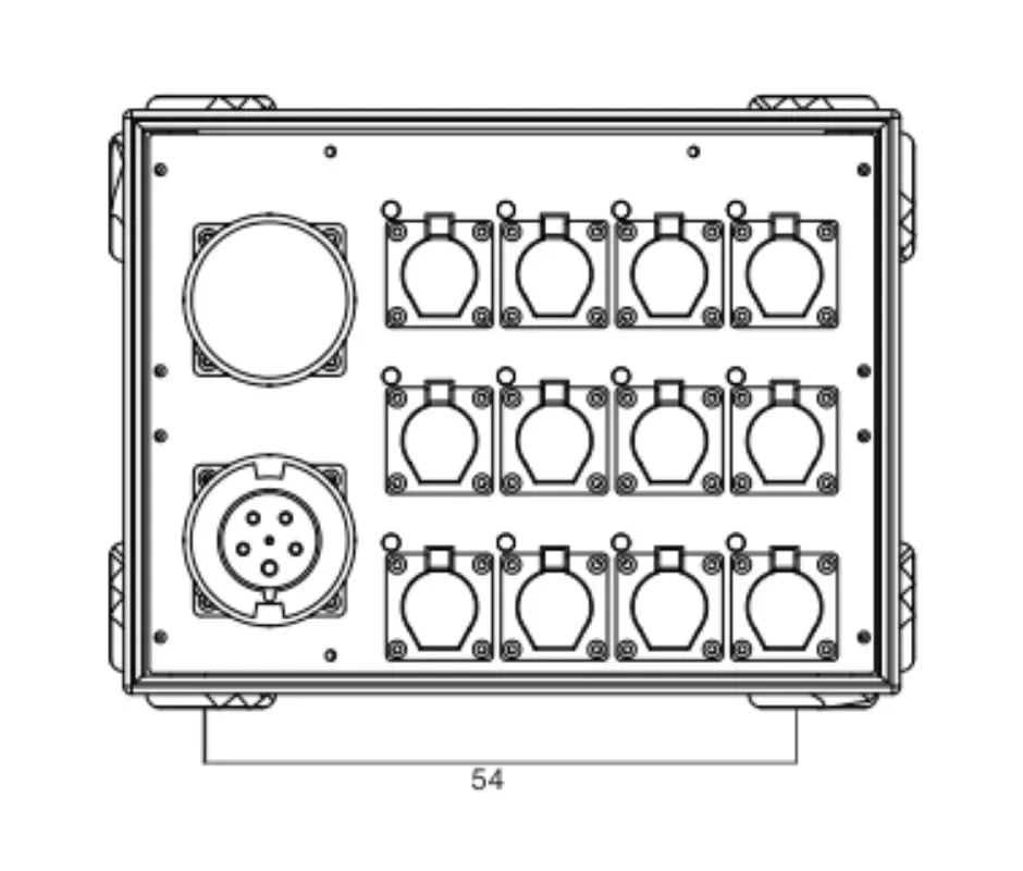 Caja de alimentación de Audio impermeable, caja de suministro eléctrico de 380V, 63A, 3 fases CEE