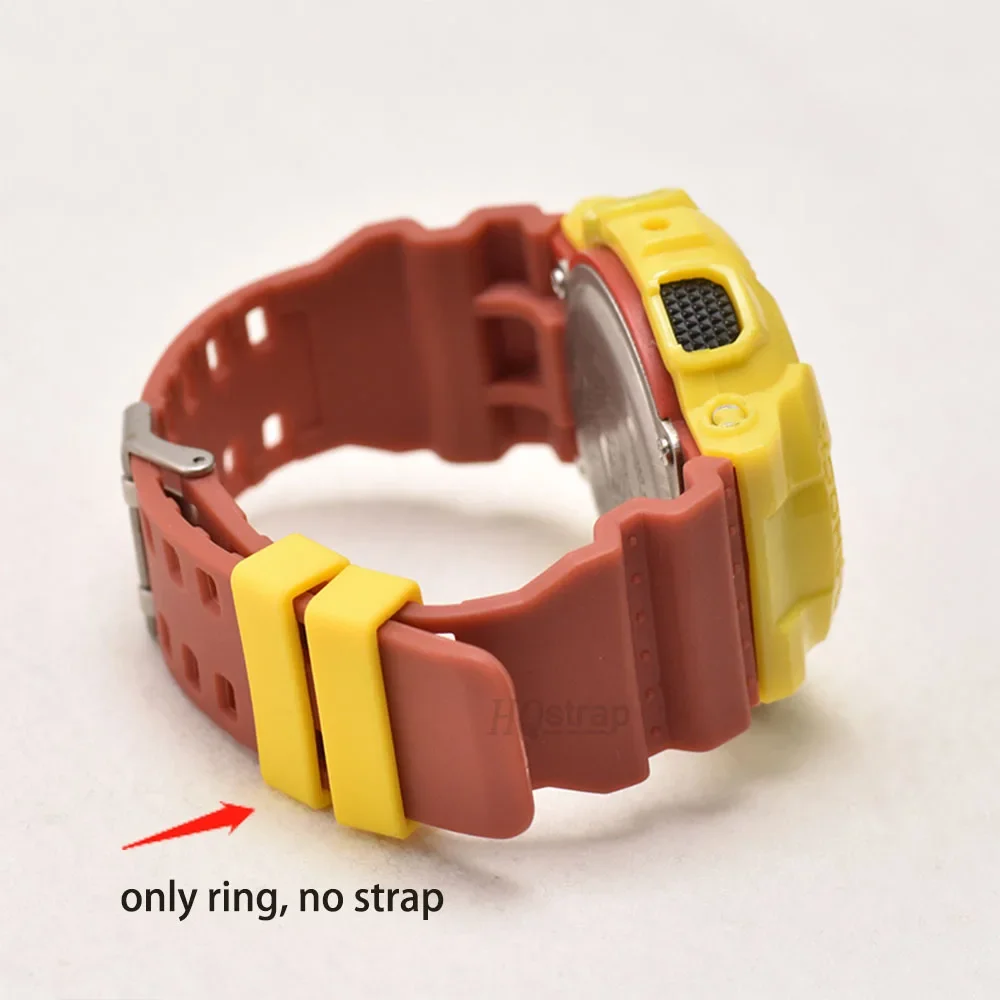 4pcs Silicone Watch Band Ring Band 22mm 20mm 18mm 16mm 24mm Watches Accessories Rubber Strap Keeper Loop Colourful Waterproof