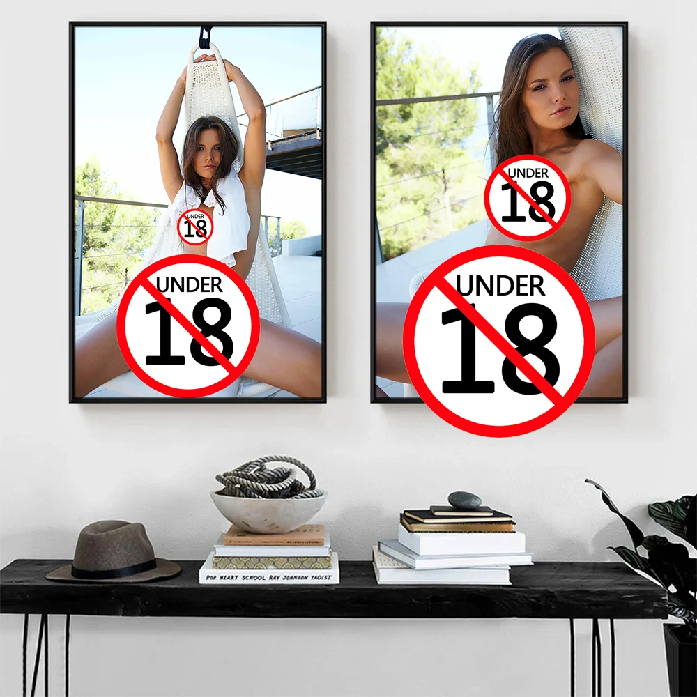 غير خاضعة للرقابة الفن اللوحة عارية مثير فتاة قماش المشارك غرفة المعيشة ديكور المنزل جدار صورة غرفة نوم زخرفة خلفية A317 #1