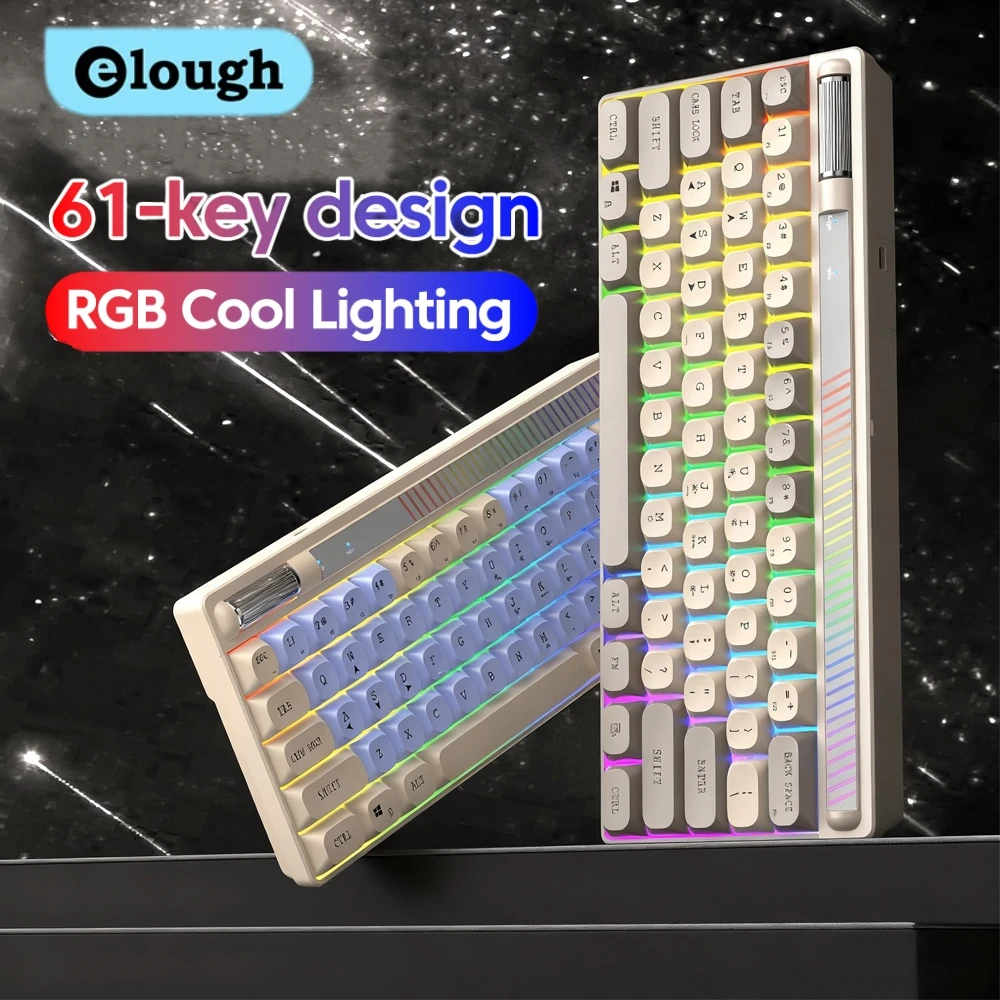 

Eloug USB Wired RGB Wired Keyboard 61 Key Computer Colorful illuminated Gaming Keyboard Light Sound Multimedia