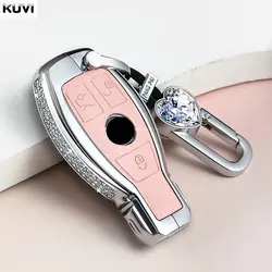 Momen Car Key Case Cover Alloy Shell Fob For Mercedes Benz A B C E Class GLS GLA GLK GLC CLS CLA AMG W204 W205 W212 W463 W176
