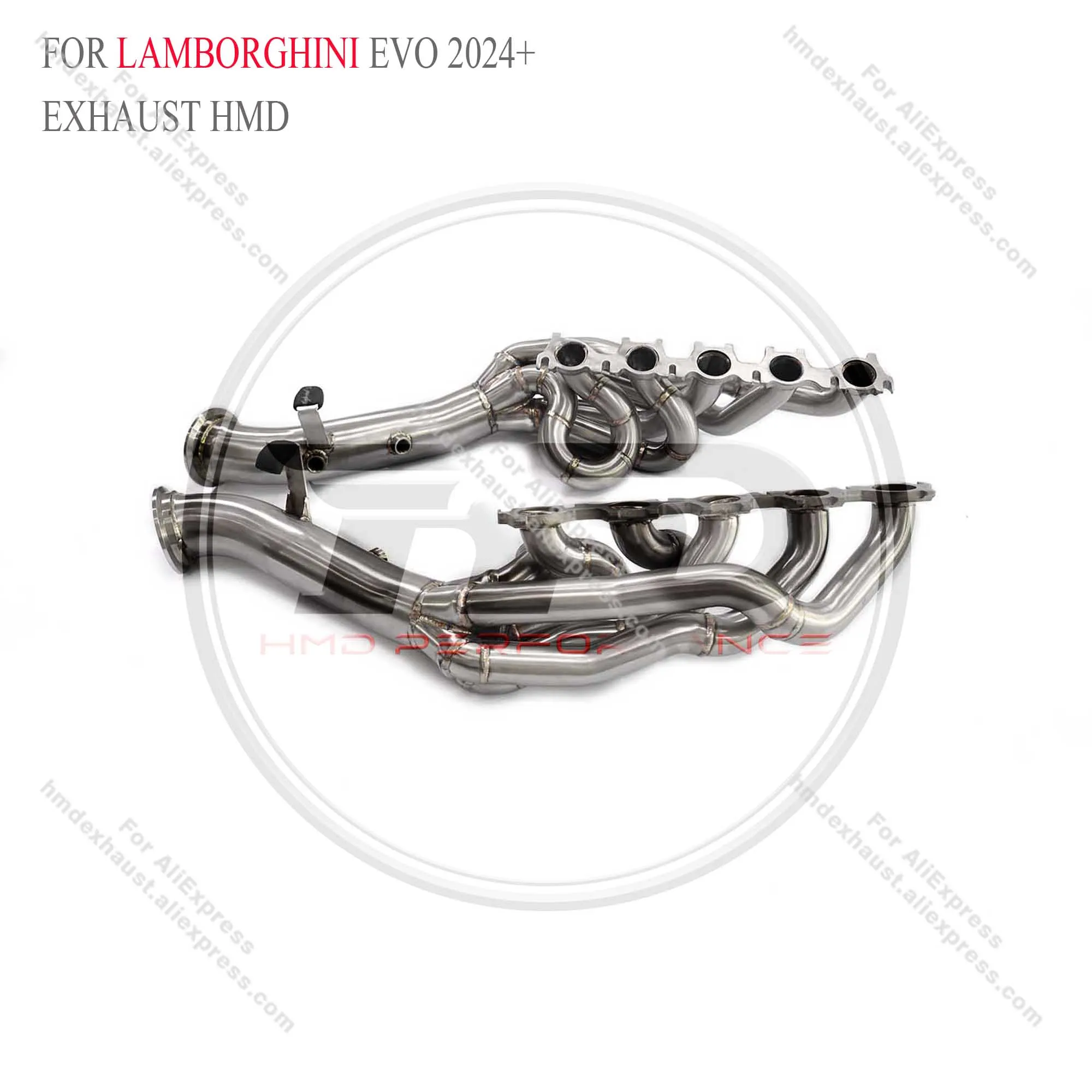 

HMD Exhaust System Headers for Lamborghini Evo 2024+ High Flow Performance Manifold Catless Pipe