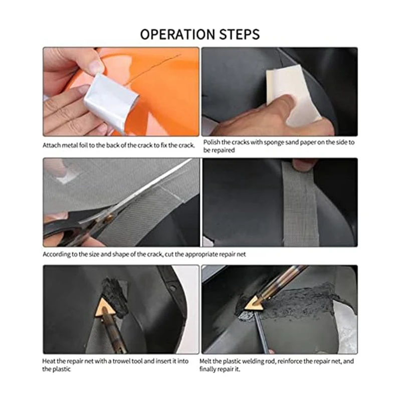 Soldador de plástico de 100W, Kit de soldadura de plástico, pistola de soldadura con 56 varillas, herramienta de reparación de superficie, fácil de instalar para parachoques, enchufe de EE. UU.