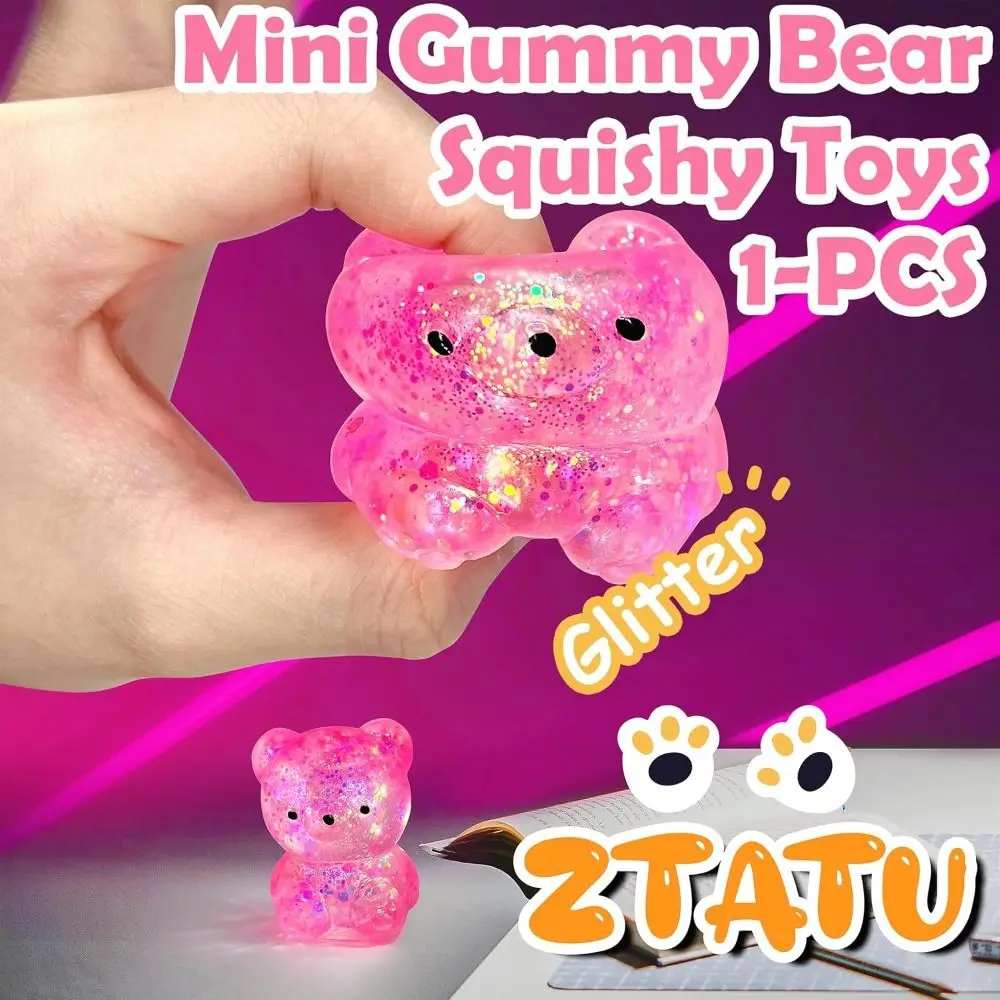 Hot Gummy Bear Bear Squishy Fidget Toys Cute Funny Squishy Ball Soft Sugar Stress Ball Sensory Toys for Adults