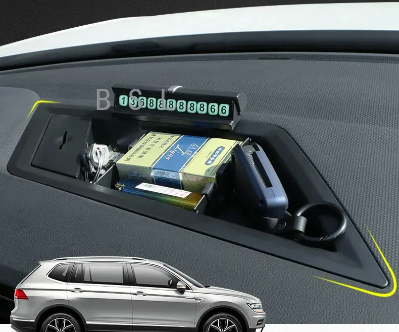 

Ящик для хранения приборной панели автомобиля, многофункциональный ящик, внутренний контейнер для Volkswagen VW Tiguan MK2 2017 2018 2019 2020 2021