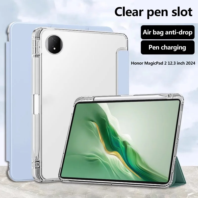 Transparent Acrylic Case For Honor MagicPad 2 12.3inch 2024 Pad 9 9Pro V8 Pro 12.1 8 X8a X9 X8Pro 11.5 X8 Lite With Pen Slot