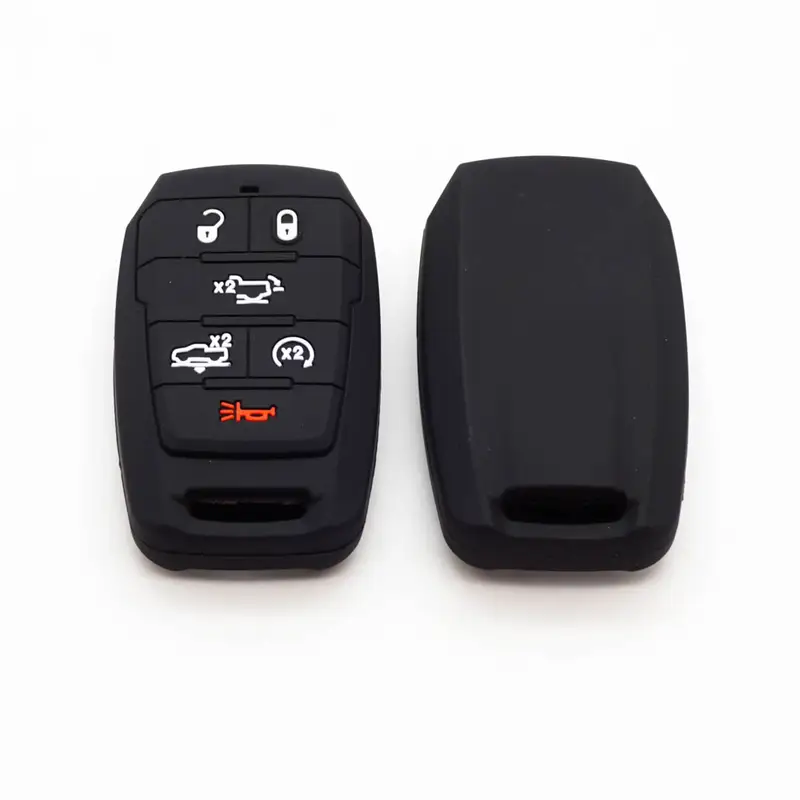 Xinyuexin Silicone Car Key Case Cover Fob for Dodge Ram 1500 Smart Key 6 Buttons 2019 2020 New Remote Key Holder Bag Protection - Image 2