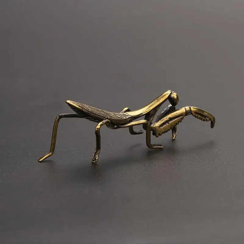 Copper Mantis Miniature Ornament Vintage Flower Pot Decoration Decorative Craft Accessories Tea Pet Antique