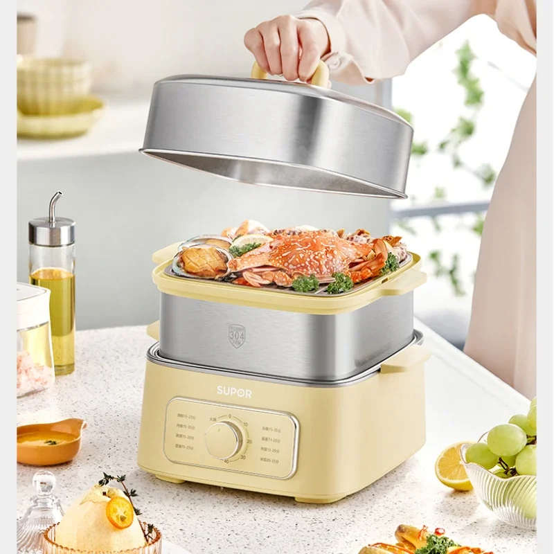 Electric Steamer Stainless Steel Household Cooking Pot Multi-Function Breakfast Maker Multi-Layer Intelligent Pot Large Capacity